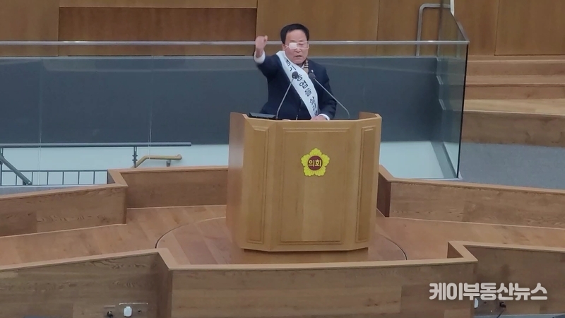 박명원 경기도의회 의원, '농정예산 축소지적 및 군공항 화성 이전 반대' 5분 자유발언 펼쳐