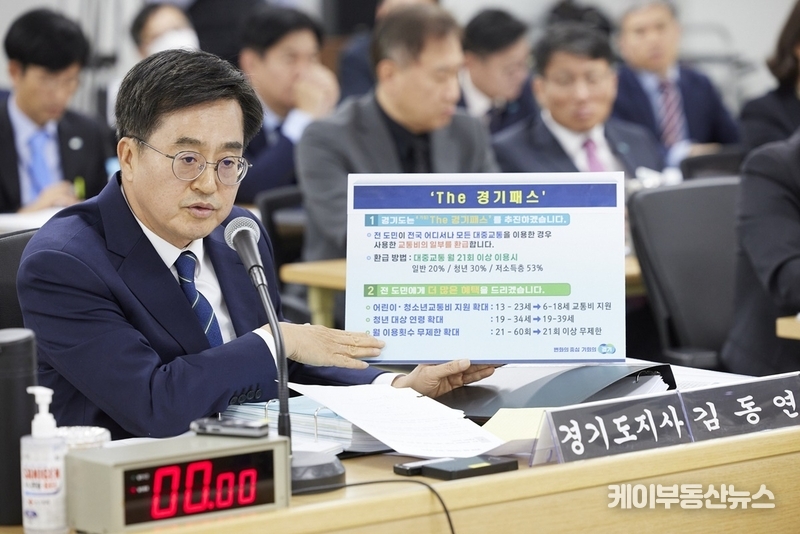 10월 17일 열린 국회 행정안전위원회 경기도 국정감사에서 The 경기패스를 소개하는 김동연 경기도지사