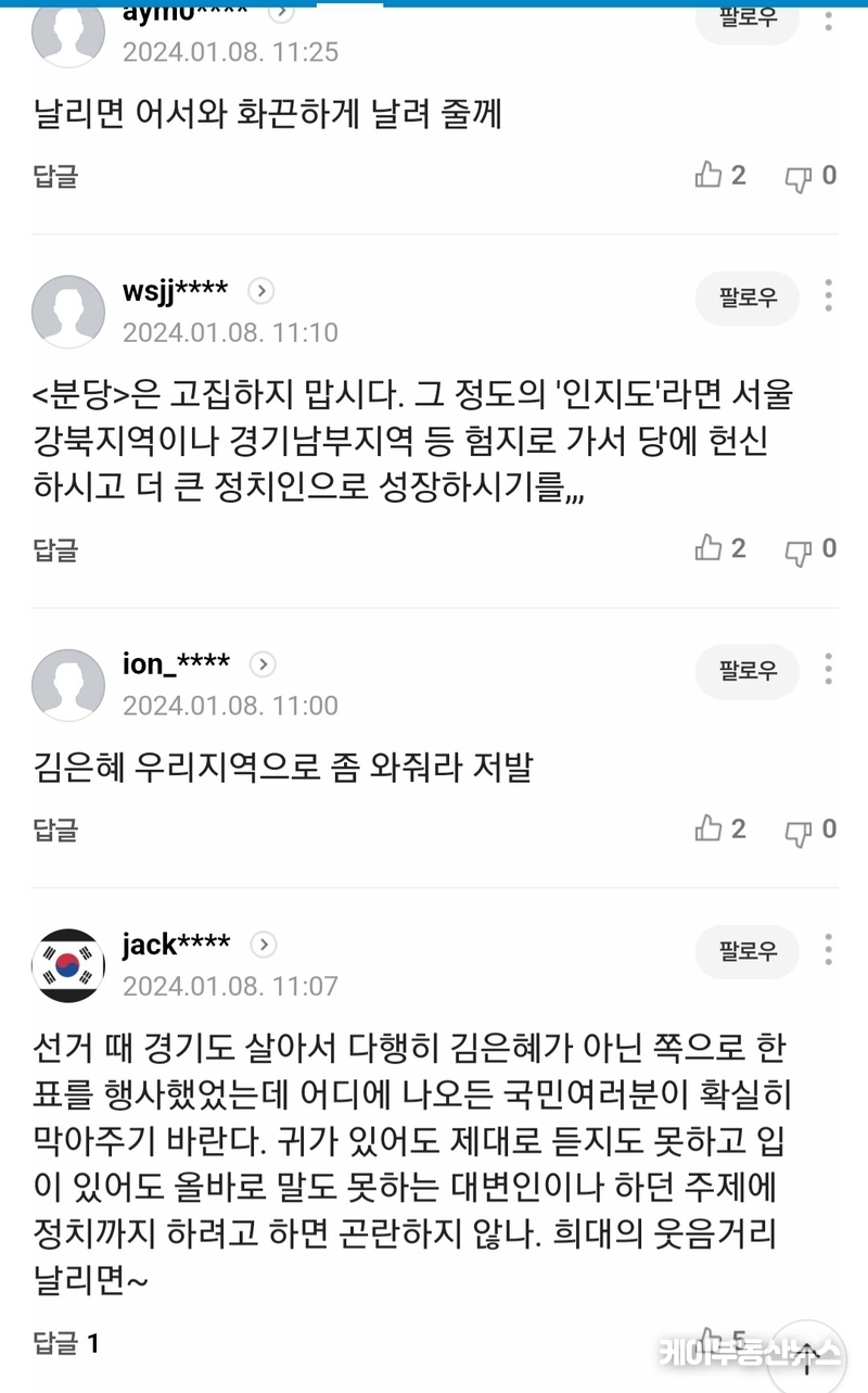 언론 보도에 달린 누리꾼들의 댓글 캡쳐./ 김교민 기자