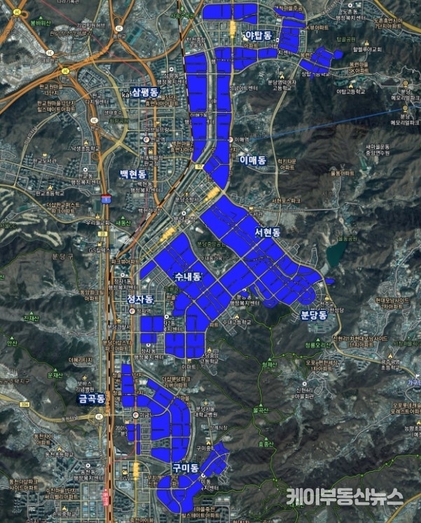 경기도, ‘1기 신도시 선도 예정지구’ 성남시 지역 토지거래허가구역지정 현황 / 경기도청 제공