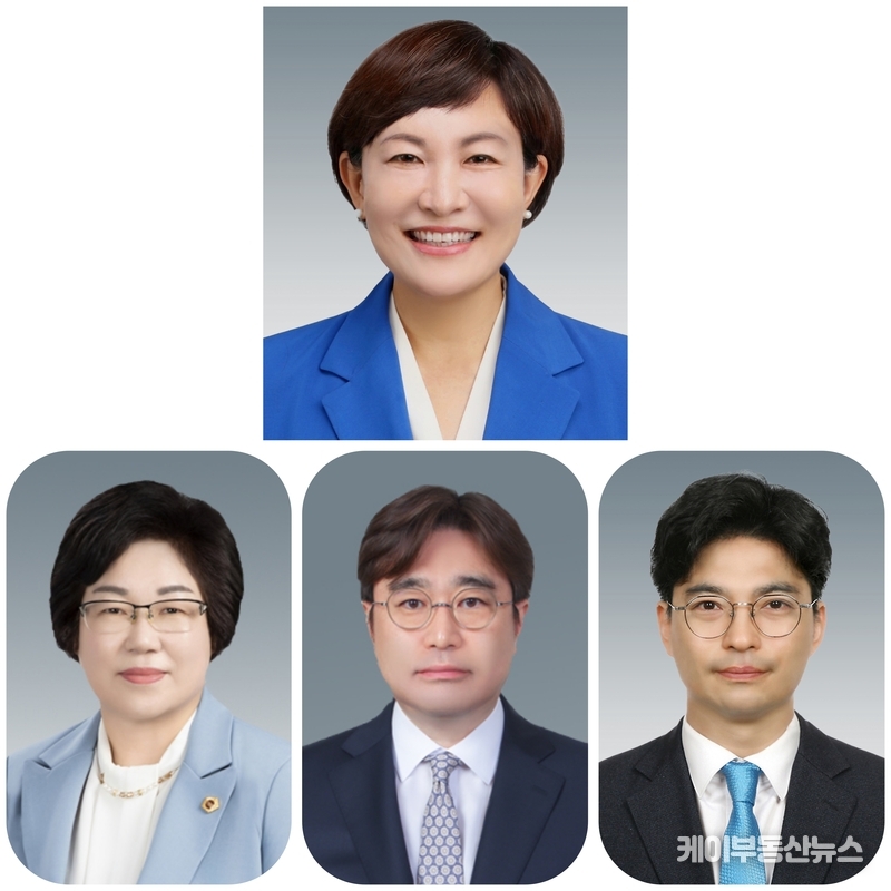 경기도의회 더불어민주당 이채명 소통협력수석(안양6, 사진 상단), (사진 하단 왼쪽부터 - 소통협력 부대표 김옥순(비례) · 이진형(화성7) · 박상현(부천8) 의원) / 김교민 기자
