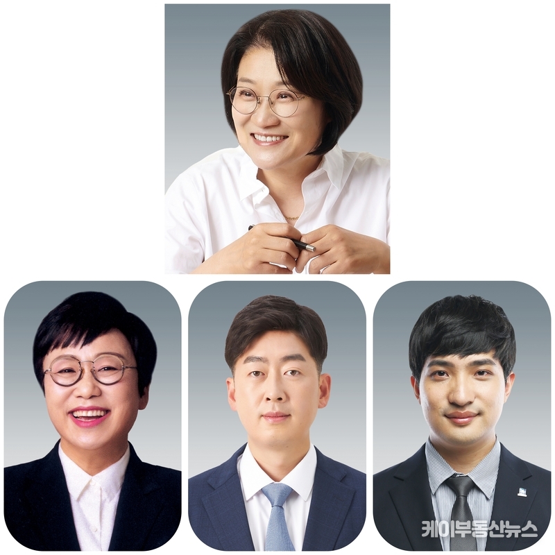 경기도의회 더불어민주당 신미숙 기획수석(화성4, 사진 상단), (사진 하단 왼쪽부터 - 기획 부대표 조미자(남양주3) · 박진영(화성8) · 장민수(비례) 의원) / 김교민 기자