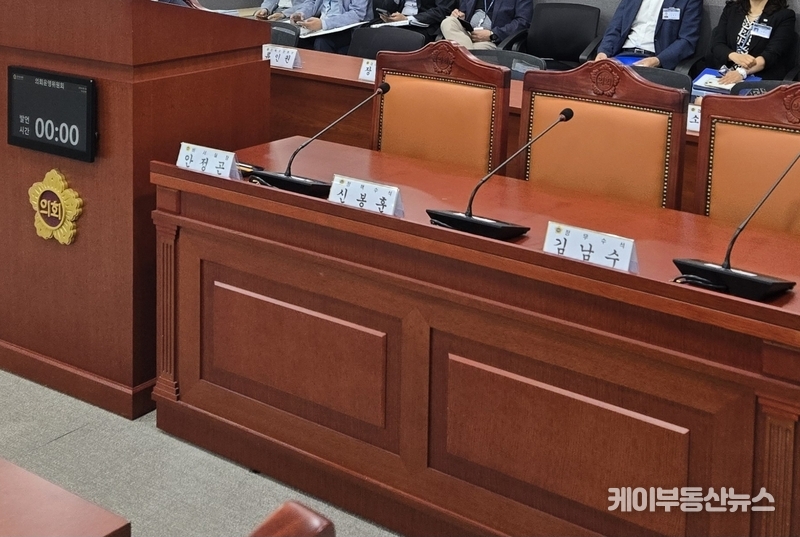 10일 오전 열린 경기도의회 의회운영위원회 회의에 경기도 경제부지사 등이 약속을 어긴 채 출석하지 않자 의원들의 분노가 폭발했다. / 김교민 기자