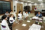 신상진 성남시장 파리 패럴림픽 출전 장애인탁구팀 선수단 환영