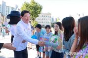 이상일 용인특례시장, 구성초등학교에서 학교폭력 예방 캠페인 동참