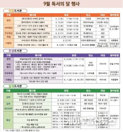 구리시 공공도서관,‘독서의 달’행사 다채롭게 마련