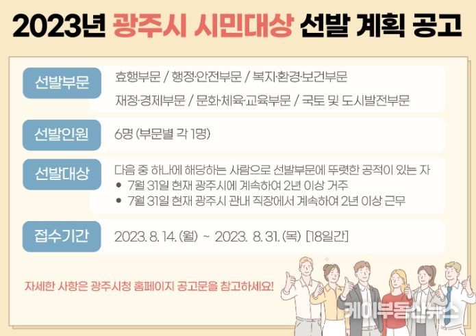 광주시, 2023년 시민 대상 선발