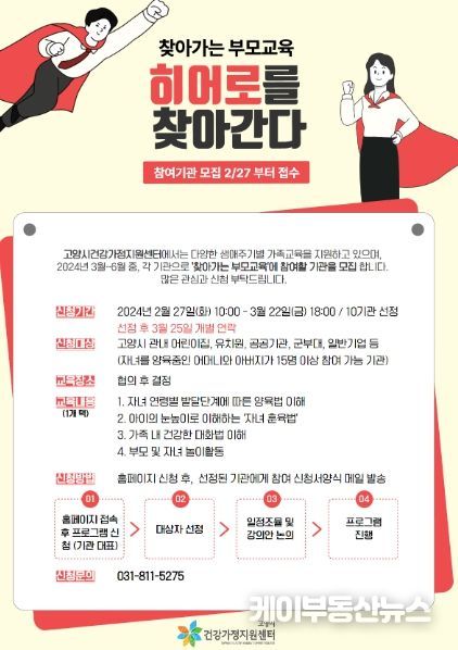 찾아가는 부모교육 참여기관 모집 안내문