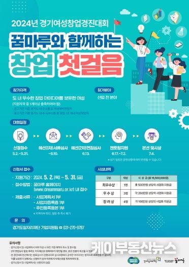 2024 경기 여성창업 경진대회 포서터