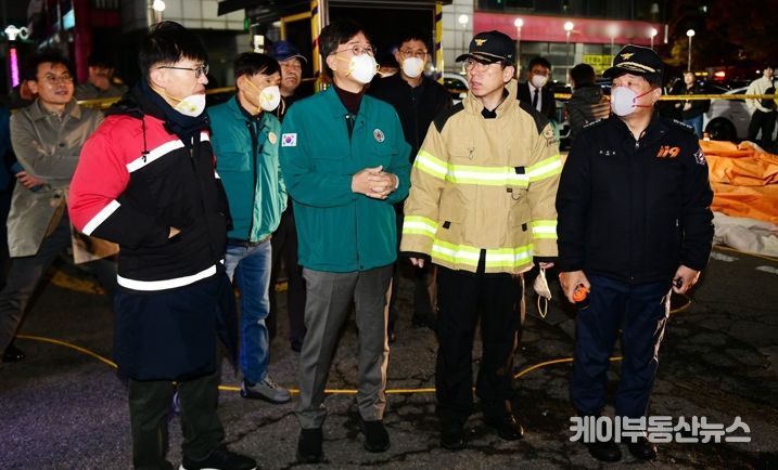 이민근 안산시장, 중앙동 화재 현장 긴급 점검…‘피해자 회복 총력’