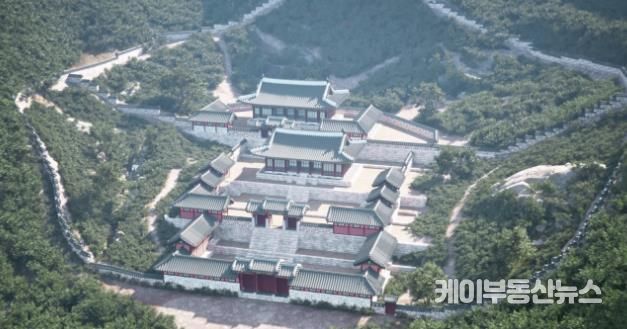 디지털 콘텐츠로 복원된 북한산성 행궁 전경