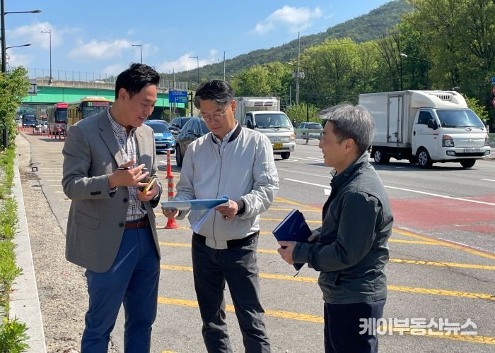 오석규 경기도의원, 의정부 신평화로 중앙버스전용차로 현장 점검