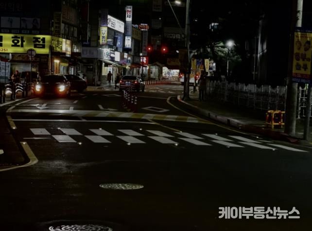 구리시 인창동, 아름마을 횡단보도 8개소에 발광 다이오드(LED) 바닥조명 설치 완료