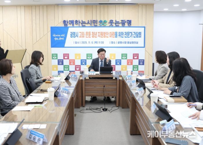 박승원 광명시장이 6일 시청 영상회의실에서 열린 '고립·은둔 청년 지원방안 마련을 위한 전문가 간담회'에 참석해 발언하고 있다.