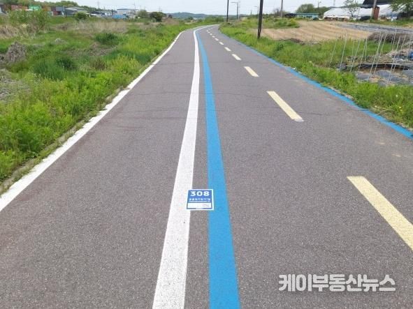 공릉천자전거1길에 설치된 기초번호판