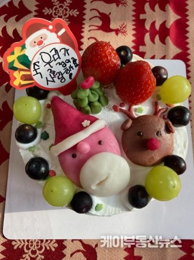‘크리스마스 케이크 만들기 체험 키트’로 만든 케이크