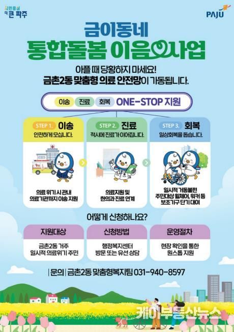 파주시 금촌2동, 금이동네‘통합돌봄 이음’가동… 의료이송·진료·회복 한 번에 잇는다