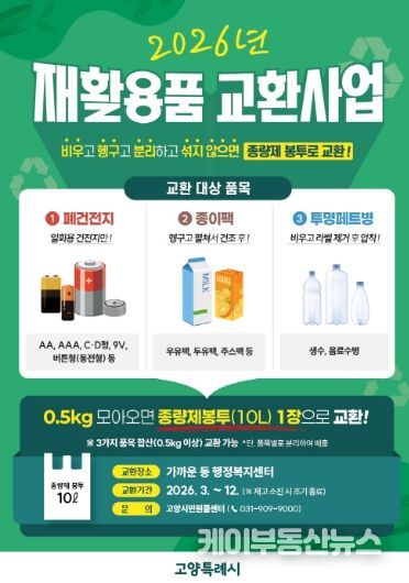 고양시 재활용품 교환사업 홍보문