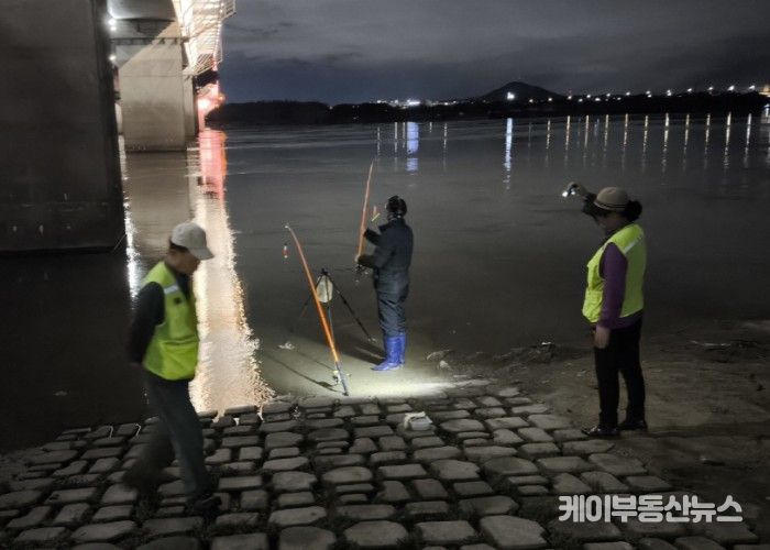 한강변 불법 낚시 행위 단속